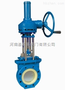 PZ573聚氨酯傘齒輪刀型閘閥