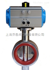 D671Si氣動對夾式硅膠密封衛(wèi)生級蝶閥