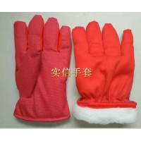 人造毛滴塑棉手套 人造毛防滑膠點棉手套